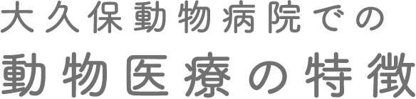 大久保動物病院での動物医療の特徴